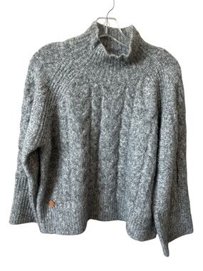 Nud by Nekane Gray Cable Knit Sweater Mock Neck Soft Cozy Boho Small/Medium NWT